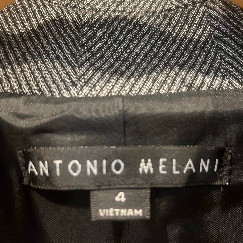 Antonio Melani Herringbone Double Breasted Blazer Jacket - Size 4 - Picture 2 of 9